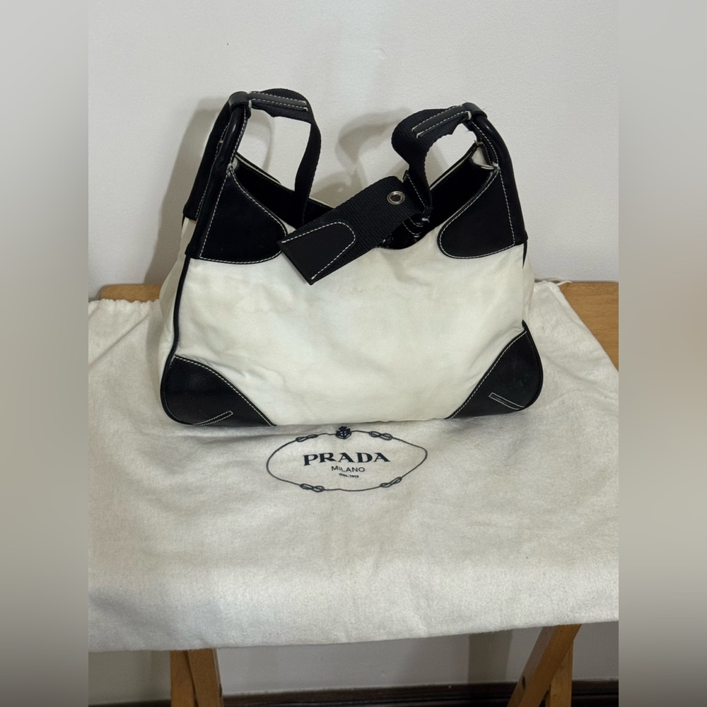 Prada Cream and Black Shoulder Bag - Picture 10 of 14